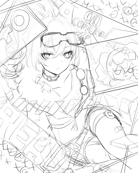 次描く趣味絵の銀狼ラフできた 依頼絵も進めてくぞ～～