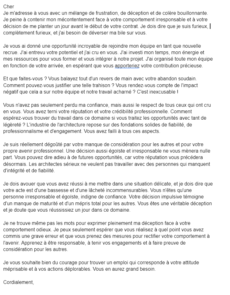 enraje's tweet photo. Je postule pour un job, et regardez la lettre que je reçois. Y a vraiment des gens pas bien 🤪🤪🤪 https://t.co/x4urYzqQnR