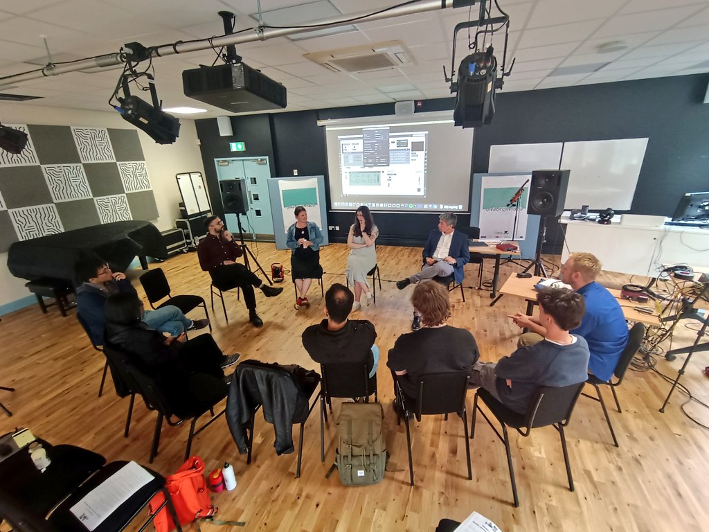 RicardoCliment_'s tweet photo. #UnSupervised3 Showcase Roundtable.
Food for thought on 'Future Directions' emerging from our #machinelearning for Music working group ๐๐ผ๐๐ผ, including:
- Joining #ML teams beyond Music
- Building our own #dataset of recordings for public release (+ethics, legal)
- ML Training https://t.co/Cc7lVCKbpp