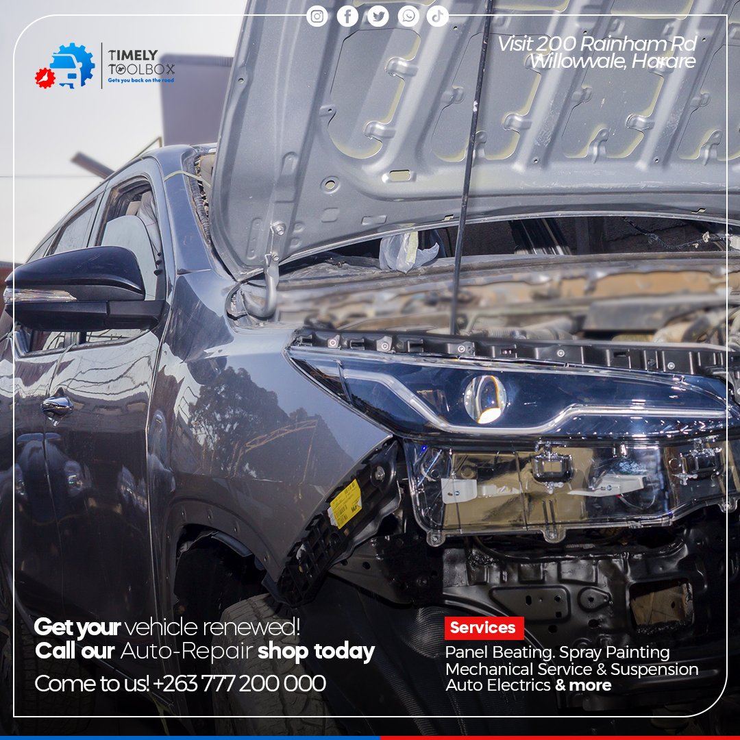 Get your car renewed by us! Contact us today +263 777 200 000 for a quote! 

#timelytoolbox