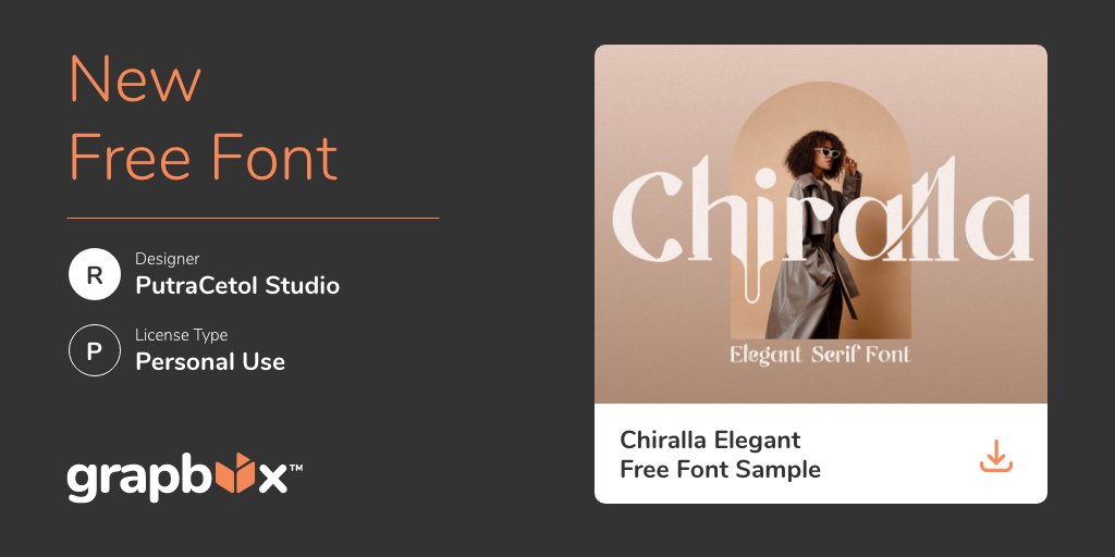 grapboxnet's tweet photo. New Font Sample 🔥
 
Chiralla #Elegant Free #Font Sample by #PutraCetolStudio

Download Free Sample : https://t.co/CB7u63uKj1
Buy $GRPX : https://t.co/NHUEcNBqyF 

#freebies #mockup #grapbox $GRPX #Bscchain #Crypto https://t.co/BIgCYjYc3W