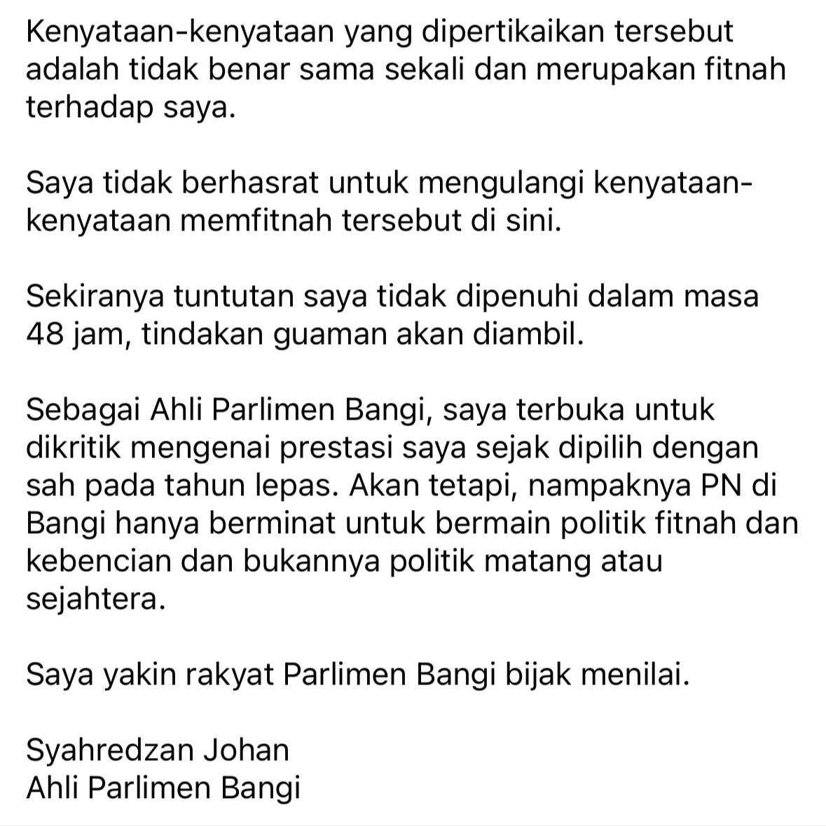 syahredzan's tweet image. Tindakan undang-undang terhadap Shafie Ngah, YDP Pas Bangi