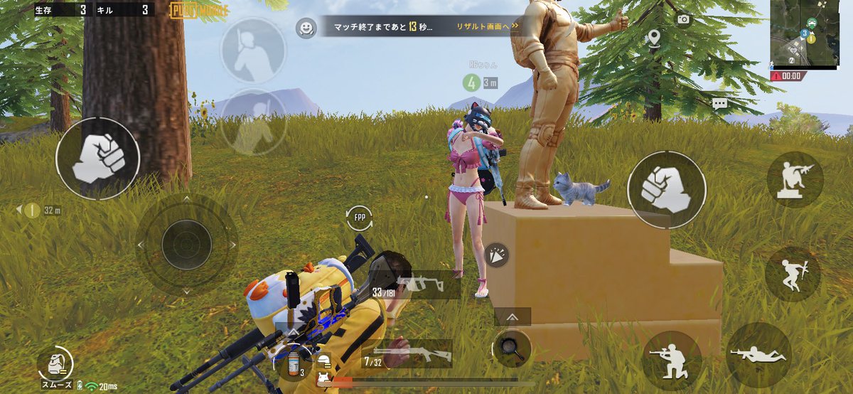 ロゼッタのちりんさんと野良でマッチ、
ちりんさん索敵早ぇ、
最後は一緒に舞えてヨカタ。