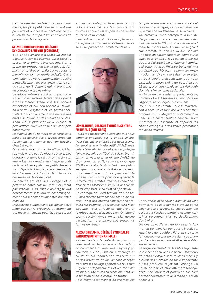 fgtaFO's tweet photo. Ce que la FGTA-FO propose pour assurer l'avenir de la filière canard
Retrouvez le dossier du FGTA-FO Magazine n°126 consacré à la grippe aviaire.
#grippeaviaire #agroalimentaire @euralisgroupe #SandersNutrition #labeyrie @Agri_Gouv @MFesneau @SouillotFo @lama_cyrille @dipieux https://t.co/kWCPeJy5ET