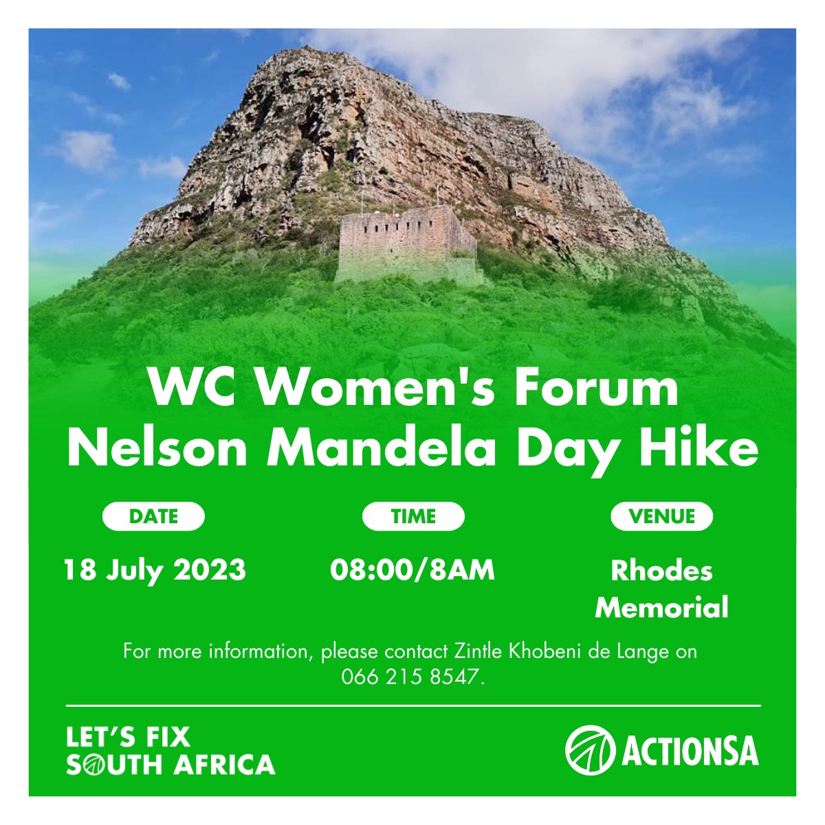 The WC Women's Forum is ready 2 remember the spirit of Madiba in a different way. As womxn we hv suffered enough under the uncaring Gov of the ANC. We will hike this trail to shine the spotlight on how much of an uphill battle our lives have been #MandelaDay #ActionSAProject2024