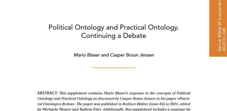 KathrinEitel's tweet photo. Article alert! Our special issue on "Ecological #Ontologies" (Berliner Blätter) has been enriched by a debate between Mario Blaser @blasermario and Casper Bruun Jensen @cbruunjensen on political and practical ontologies. #anthropology #sts check out here: https://t.co/CdzN0KLPYz https://t.co/I7ST1stfz8