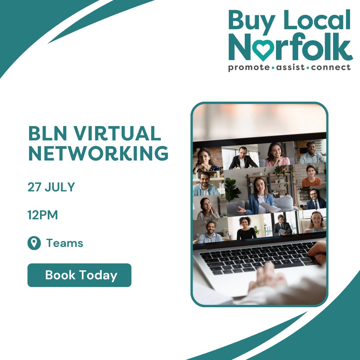 BuyLocalNorfolk's tweet photo. Are you coming to our next virtual meet up on Thursday 27th July? 💚

Join us at 12pm on Teams for an afternoon of informal networking 🙌

Secure your free space today 👉 https://t.co/arZayGFlBB
.
.
.
.
.
#Networking
#Norfolk
#BuyLocalNorfolk https://t.co/4dqLZyQtNk