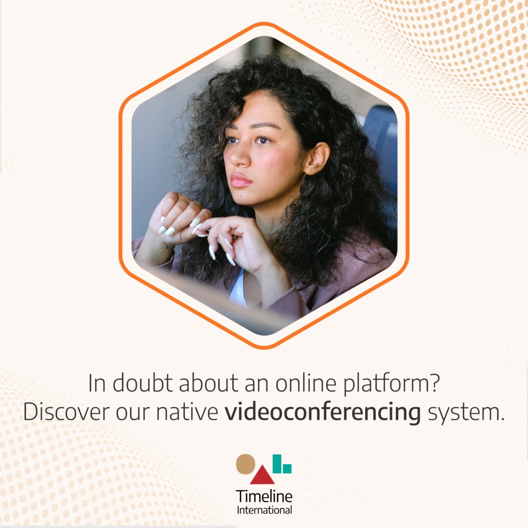 TimelineClick's tweet image. If when choosing an online platform for your events, you still need to choose which system to use for your videoconferences? 🤔

Discover our platform! Timeline has an integrated video conferencing system, we have all the solutions for your event in one place.