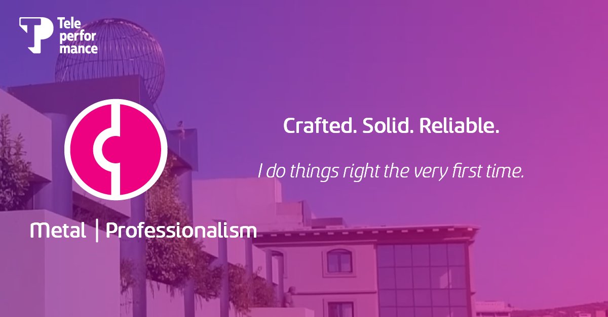 wearetpingreece's tweet photo. Crafted with solid professionalism, we believe in doing things right the very first time, delivering reliable services to our clients. Learn more about our values here: https://t.co/i6xFUhOT1b
#Professionalism #Teleperformance #TPGreece #TPValues https://t.co/FfKkuBDE1Q
