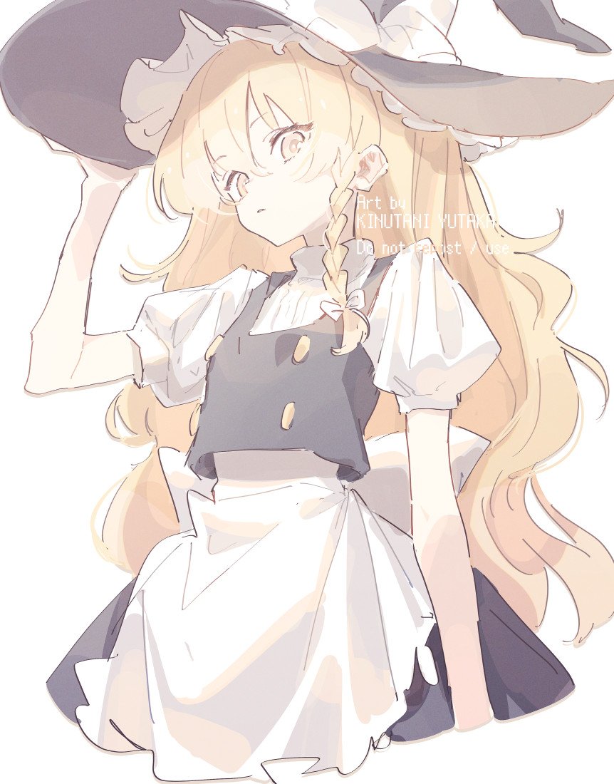 kirisame marisa 1girl hat solo blonde hair long hair witch hat braid  illustration images