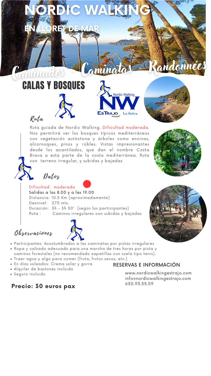 NordicWLaSelva's tweet photo. Si t'agrada caminar i vens a Lloret de Mar contacte amb nosaltres. Tenim moltes rutes per la comarca de La Selva, La Comarca de l'aigua. #MyLloret #LloretdeMar #Randonner #comarcalaselva #costabrava https://t.co/6hOkZ0bxwo