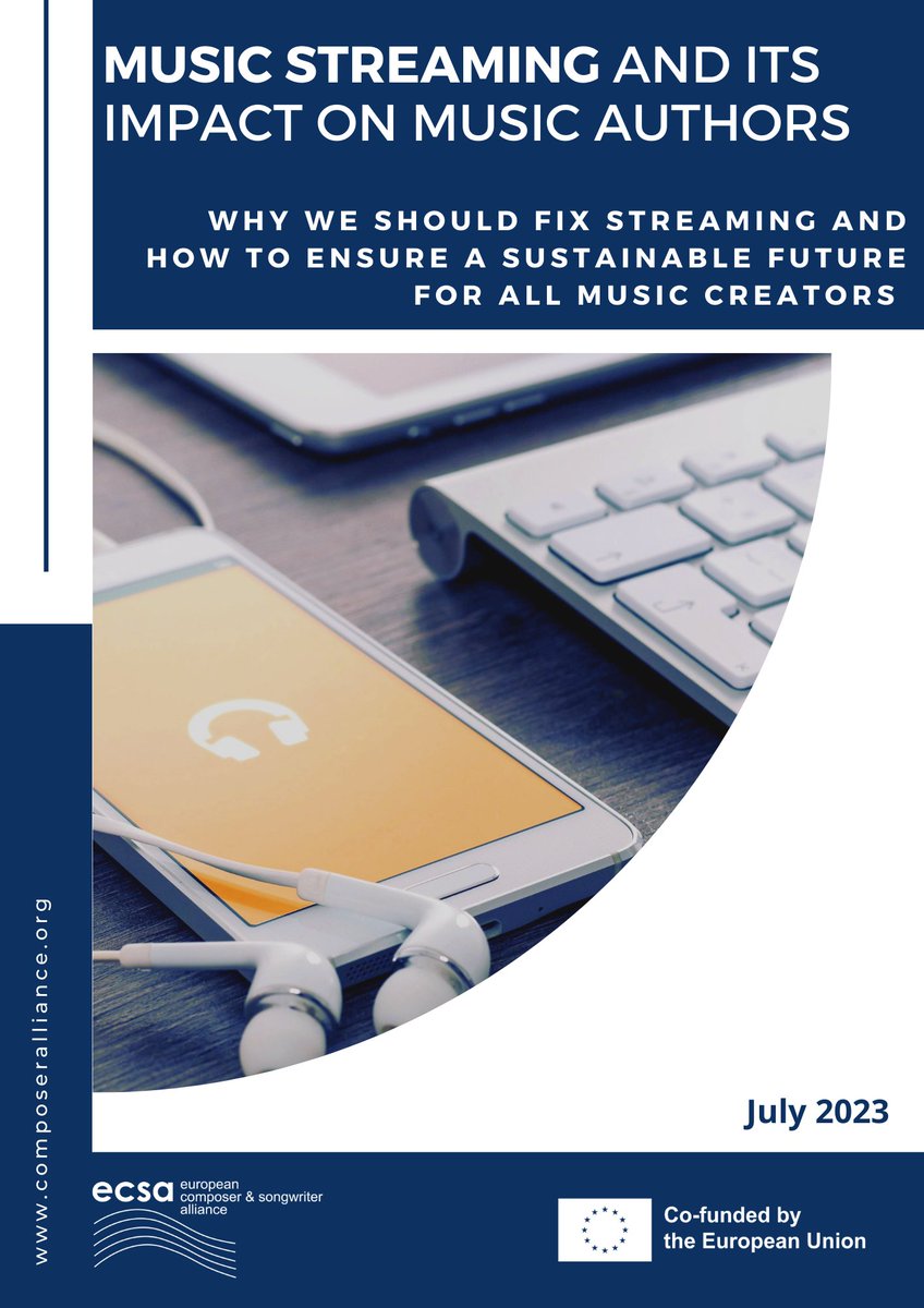 📢  Our report on music streaming and its impact on music authors is out, with 6 major recommendations to #FixStreaming and make it sustainable for music authors. 

➡️ Read it here: bit.ly/3DalC60 

🧵[1/8]
