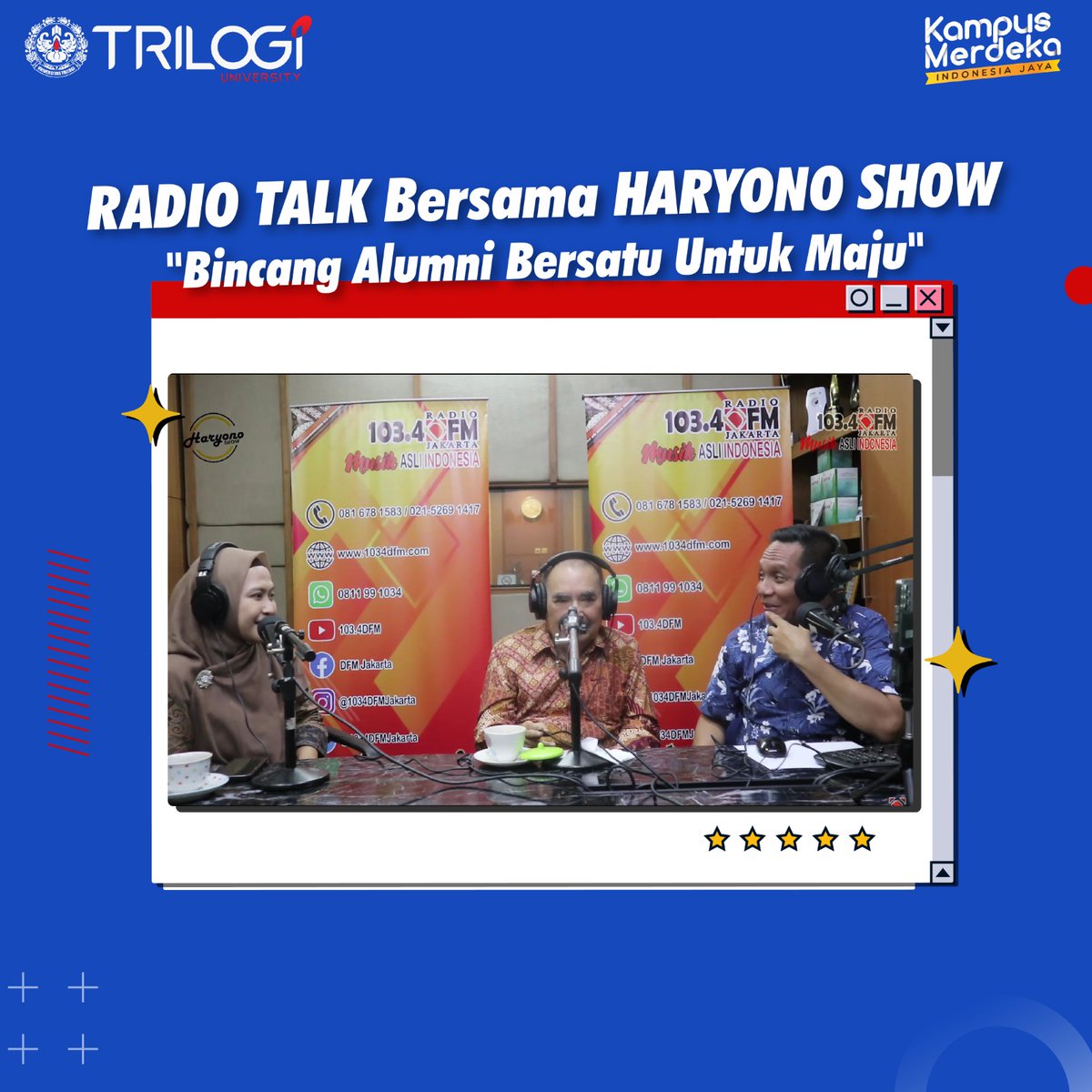 Halo Sobat-T!!🙋‍♂️🙋🏻‍♀️

Yuk, kita simak perbincangan spesial bersama Bapak Prof. Dr. Haryono Suyono &amp; Hendra (Host) dengab narasumber kita, Ibu Novita, SE., AK dalam acara Radio Talk Bersama Haryono Show "Bincang Alumni Bersatu Untuk Maju"

Link youtube:
youtube.com/watch?v=zYthvU…