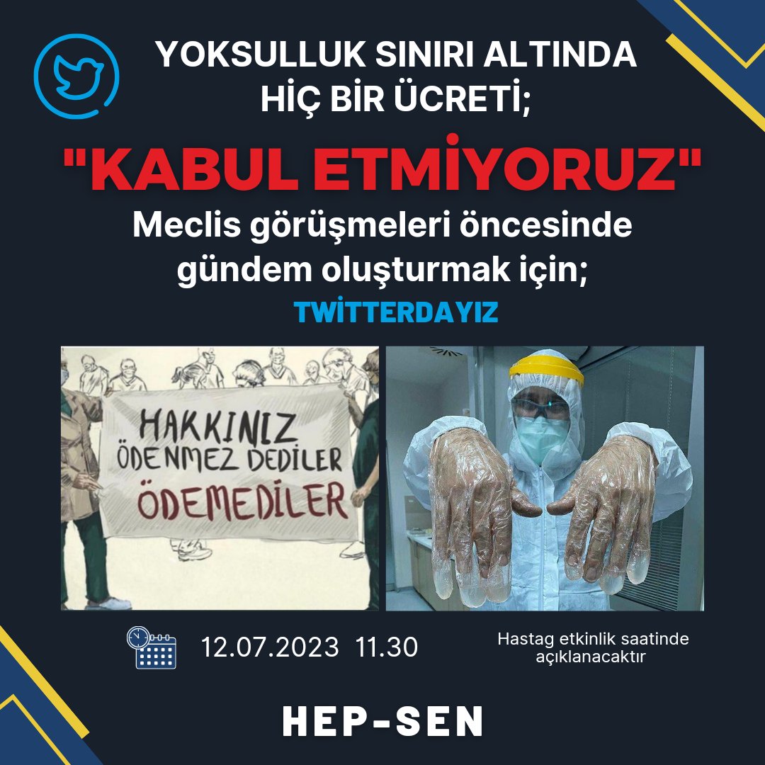 Yoksulluk sınırı altında hiç bir ücreti #kabuletmiyoruz 

🗓️ 12.07.2023
🕦 Saat: 11:30
📍Twitter

#MemurHakkınıAlamıyor #Memurlara34binTL #MemurHakkınıİstiyor #SadakaDeğilZamİstiyoruz #memurzammı #MeclistenMemuraRevizyon #TBBMdeEmekliZamAnı