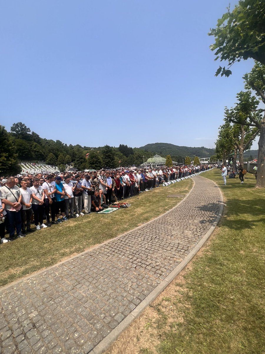 CamFolena's tweet photo. 28 years later #Potočari, #Srebrenica. Yesterday at the memorial day,
funeral for the thirty people found this year. 

We loudly cry for Srebrenica #genocide.  But this is still happening worldwide. We just look the other way.  

“You are my witness”
“I’ll try my best” https://t.co/WZ3MlfWPkP