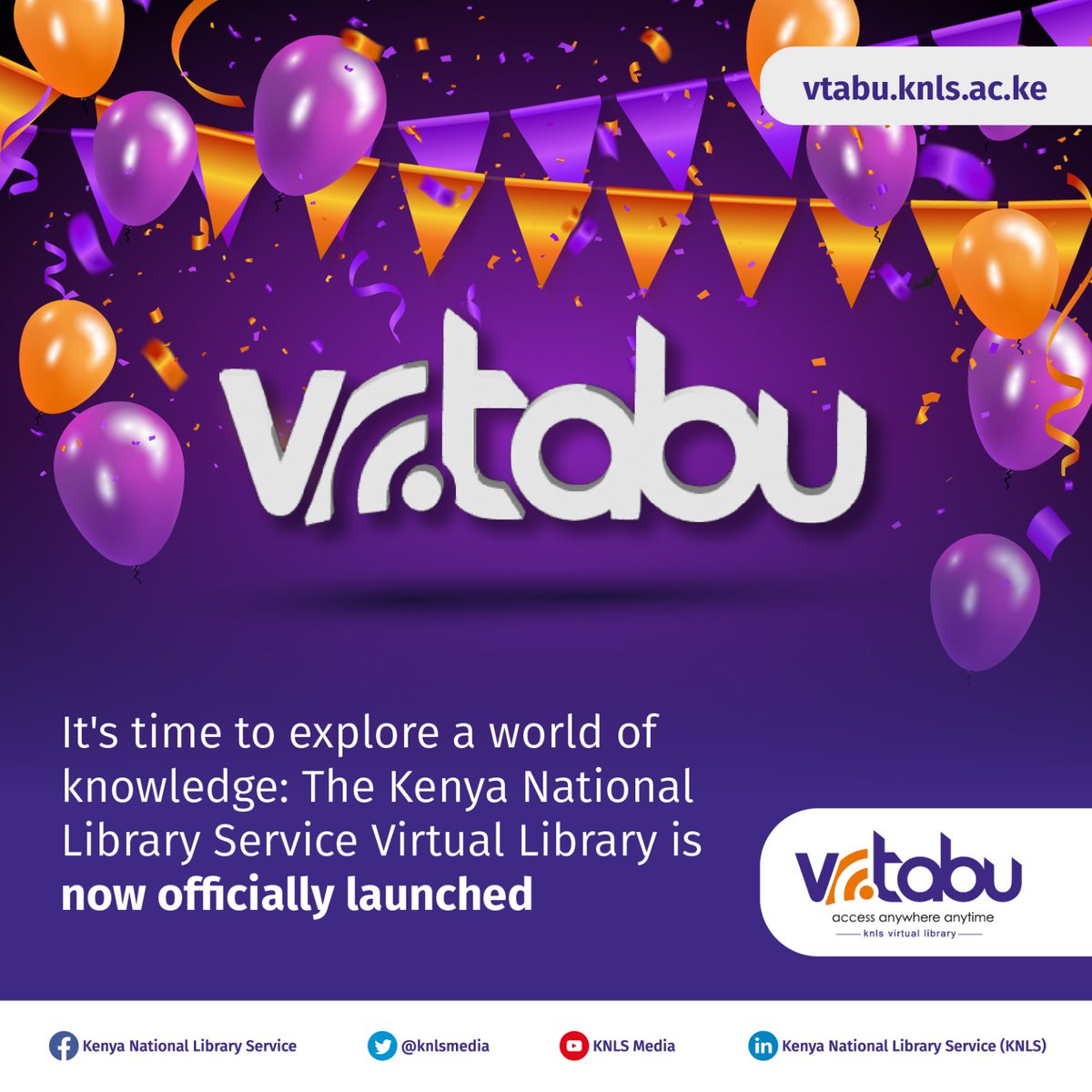 All it takes is an Internet-powered device to access and read digital library materials at your heart’s content. This is the main reason why more and more readers turn to e-libraries in this day and age.
#Vtabu
KNLS Virtual Library
@knlsmedia