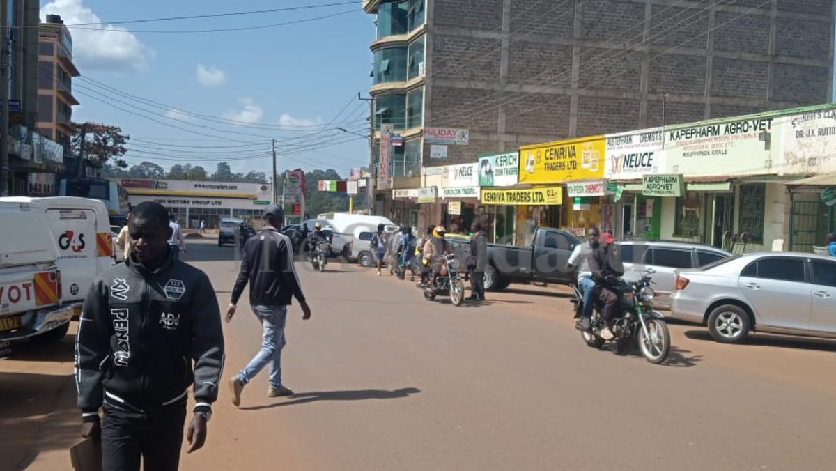 Business as usual in Kitale town even as police patrol the town Photo by Osinde Obare #MaandamanoWednesday