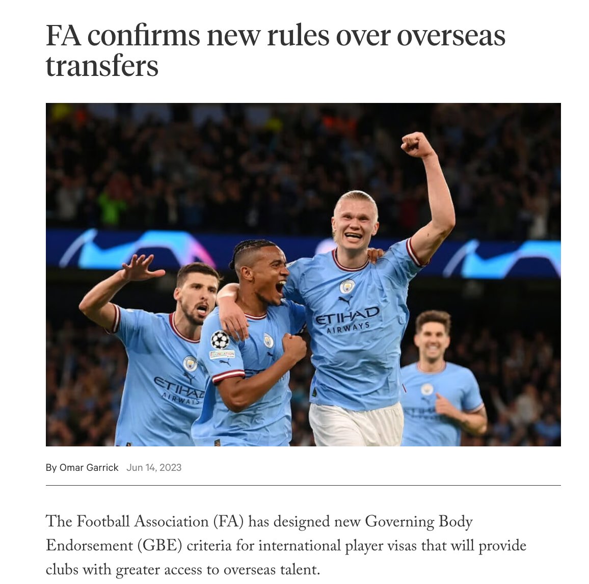 PREMFOOTBALLUK's tweet photo. The news all non-British players have been waiting for…..
EPL, Championship and Clubs in Leagues One and Two will now be able to sign up overseas players who do not meet the current points requirements of the international visa system.
#epl #playertrials #premierleague https://t.co/TRibGXM5Y9