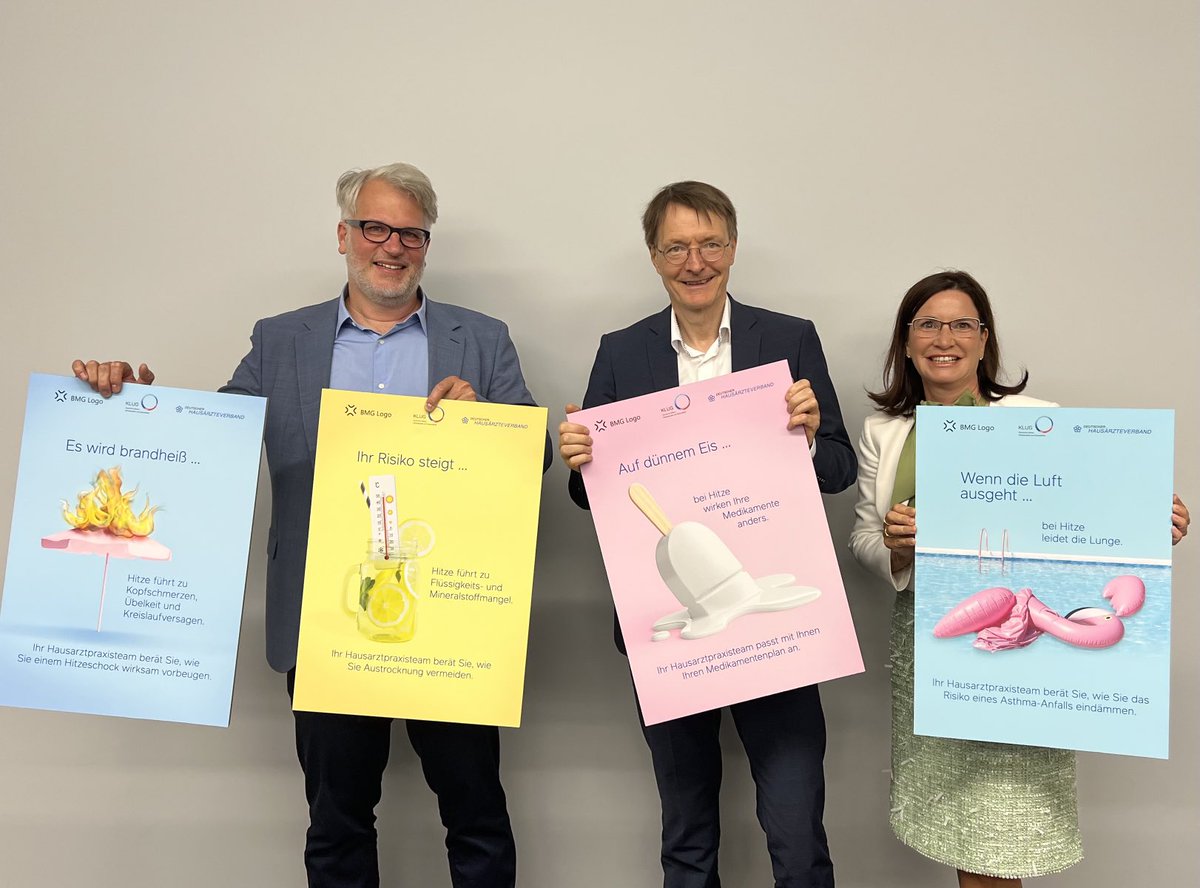 Heute wichtiges Treffen zum Hitzeschutz durch Hausärzte. Das gute Hausarztnetz in 🇩🇪 ist ein Goldschatz für Hitzeschutz. Mit dem Deutschen Hausärzteverband bereiten wir Hitze-Beratung älterer Menschen vor, auch in Pflegeeinrichtungen. So werden wir viele Menschenleben schützen.