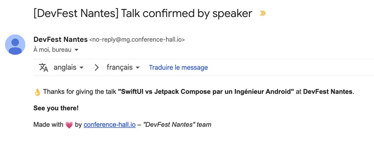 End of my conference trip with Mobilis In Mobile, <a href="/SunnyTech_MTP/">Sunny Tech</a>, <a href="/droidconBerlin/">droidcon Berlin</a> and <a href="/RivieraDEV/">Riviera DEV 🌴</a>. All new conferences for me and didn't have any regret, they are all awesome!

I'll take a break during the summer but I can already tell you that I'll be at <a href="/devfestnantes/">Devfest Nantes</a> 🎉