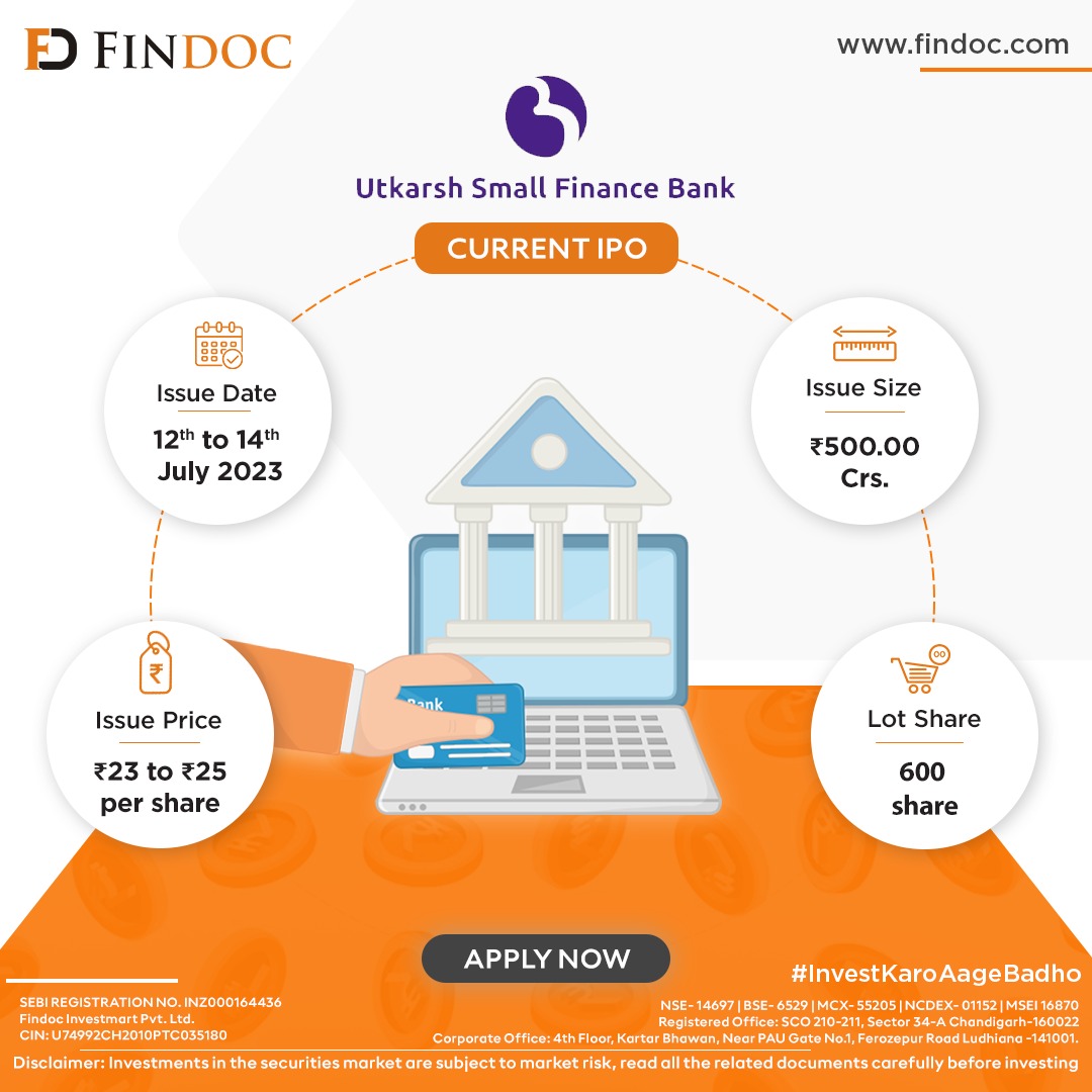 FindocGroup's tweet image. #currentipo
Furthermore, have all the information about the Current IPO "Utkarsh Small Finance Bank"

Apply Now::  findoc.com/ipo

#optionstrading #algotrading #IPO #sharemarket #stockmarket #algotrading