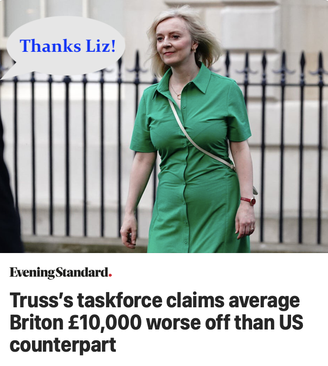 A grateful nation responds to the latest insights from <a href="/Conservatives/">Conservatives</a> pro-growth bigly economic genius <a href="/trussliz/">Liz Truss</a> -- if only she'd been given the chance to absolutely bring the country to its knees!
<a href="/liztrussparody/">Liz For Leader Parody</a> #conservativefailure #toryfailure