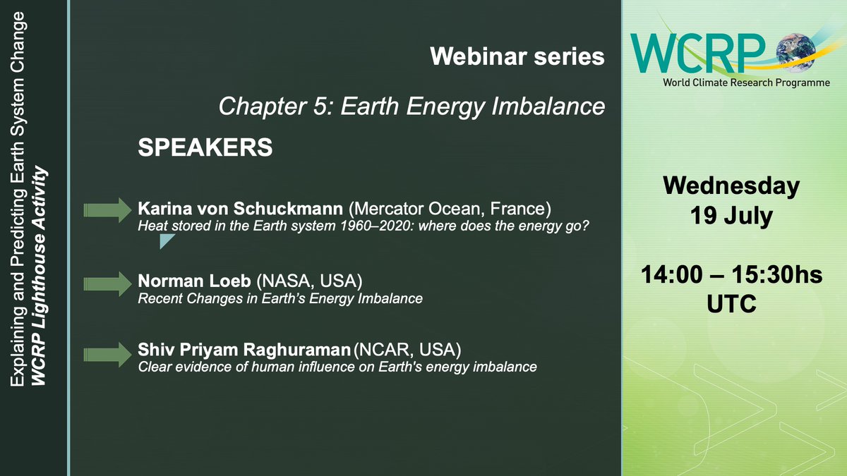 World Climate Research Programme (WCRP) (@wcrp_climate) on Twitter photo <a href="/WCRP_climate/">World Climate Research Programme (WCRP)</a> #EPESC in the action of Predicting and explaining a range of different climate phenomena and events, while supporting the further development of a scientific agenda. <a href="/WMO/">World Meteorological Organization</a> <a href="/MercatorOcean/">Mercator Ocean International</a> <a href="/NASA/">NASA</a> <a href="/NCAR_Science/">NSF National Center for Atmospheric Research</a>
👉Event Registration: eventbrite.co.uk/e/explaining-a… <a href="/WCRP_climate/">World Climate Research Programme (WCRP)</a> #EPESC in the action of Predicting and explaining a range of different climate phenomena and events, while supporting the further development of a scientific agenda. <a href="/WMO/">World Meteorological Organization</a> <a href="/MercatorOcean/">Mercator Ocean International</a> <a href="/NASA/">NASA</a> <a href="/NCAR_Science/">NSF National Center for Atmospheric Research</a>
👉Event Registration: eventbrite.co.uk/e/explaining-a…