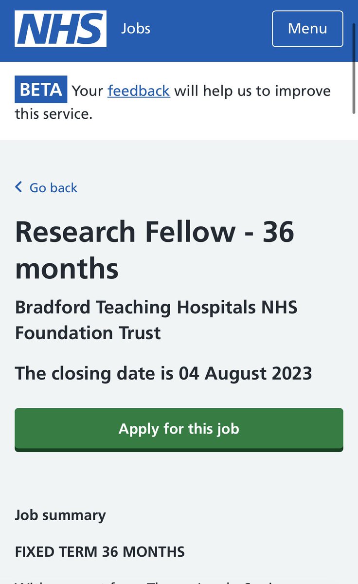 🚨 3 year Research Fellow Posts (x4) within our brilliant <a href="/YHPSRC/">NIHR Yorkshire and Humber PSRC</a> 🚨

- Interested in improving the quality and safety of care in the NHS?
- Want to join our dynamic, established research team? 

Apply now 👇🏼

🧵…

jobs.nhs.uk/candidate/joba…
