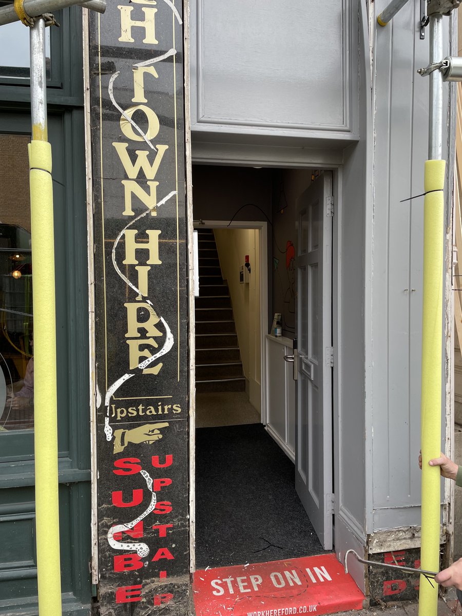 It's been fascinating this week to see the old front doorway be uncovered...

Can anyone else remember High Town Hire and the Sun Bed Shop? 

There even used to be a hairdresser right up on the top floor!