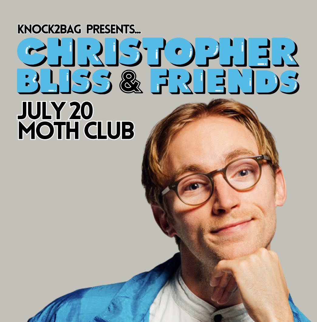 July 20th at <a href="/Moth_Club/">MothClub</a> 💥 <a href="/chrisblisstwit/">Christopher Bliss</a> will be joined by four of his bestest friends — <a href="/lollyadefope/">lolly</a>, Ed MacArthur, <a href="/TheLovelyBoys1/">The Lovely Boys</a> &amp; Sam Campbell!

Tix here: link.dice.fm/ef1e9719eb73