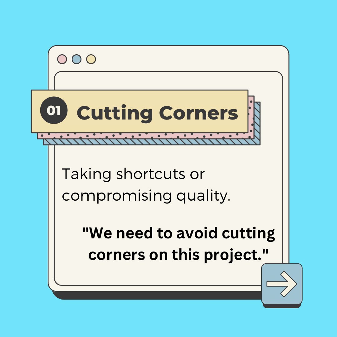 Married2English's tweet photo. 🌟 Boost English skills with popular idioms! 🚀💼🎶💰🏃‍♀️
1. Cutting corners: Find your unique path! 🔑
2. Closing the deal: Seal it with confidence! 💪✨
3. Playing it by ear: Embrace spontaneity! 🎵
4. Drive a hard bargain: Negotiate fiercely! 👊💥
#LearnEnglish https://t.co/CMvDG73iyG