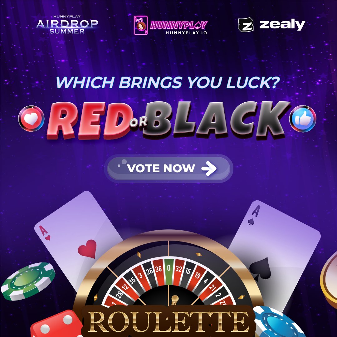 HunnyPlay_'s tweet photo. 🎰 Do you prefer red or black when you spin the wheel? 🎰 🎉️ Share your lucky color in the comments and let’s see which one wins! ️ https://t.co/DfSV3teTLA
#HunnyPlay #Zealy #Airdrop #AirdropCrypto #roulettelovers #redorblack #Airdrops #AirdropAlert #slot #slotonline https://t.co/HOnRdEjEYI