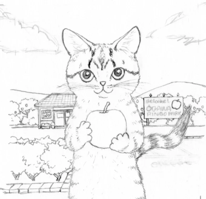 色まだ塗ってないよの線画コレクション✒️  線画→着彩の作業でガラッと雰囲気が変わるのって、まるで魔法のようだとずっと思ってる😉🪄 #猫 #イラスト #線画
