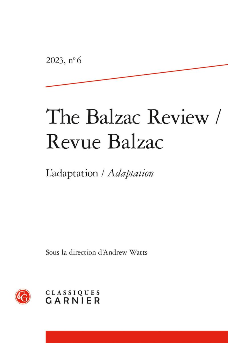 fhajw's tweet photo. My guest-edited issue of the Balzac Review / Revue Balzac on Adaptation will be published on 2nd August. Enjoy! https://t.co/sukyXuD0ux