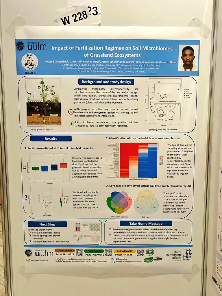 Rostand Chamedjeu (@chamedjeu) on Twitter photo #FEMS2023 Poster Networking, today you have a chance to interact with me W228 et al. (<a href="/kunaljaani/">Kunal Jani</a> W23 and Karoline Jetter:W244), on how microbiome is relevant to the planetary health. My poster is already on stage... Being curious is a step towards discovery! @BacteriocinsUlm #FEMS2023 Poster Networking, today you have a chance to interact with me W228 et al. (<a href="/kunaljaani/">Kunal Jani</a> W23 and Karoline Jetter:W244), on how microbiome is relevant to the planetary health. My poster is already on stage... Being curious is a step towards discovery! @BacteriocinsUlm