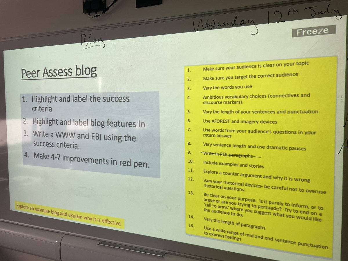 Peer assessment in English