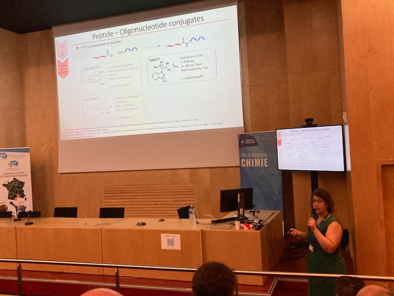Very nice presentation @Pauline_adler_  on Peptide-Oligonucletide Conjugates at #journeedesjeuneschercheurs 
@reseauSCF  @chimiebalard @IBMM_Balard