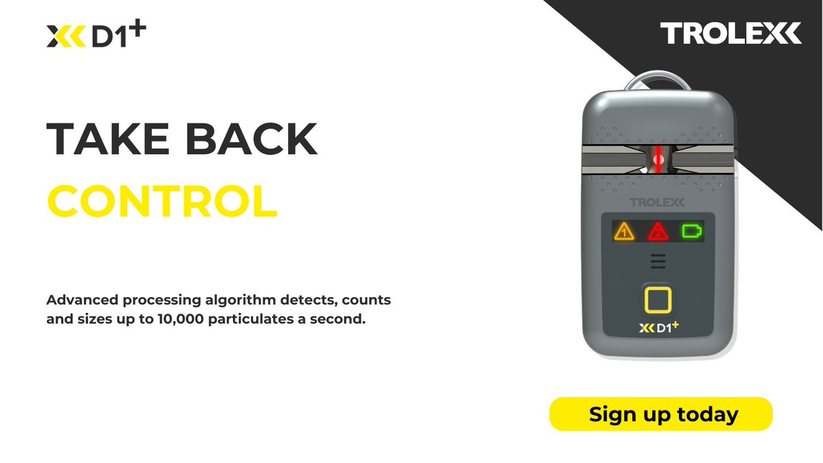 Take back control to protect your workers with XD1+.

Real-time dust monitoring, which monitors for thousands of dust particles in your workplace throughout your working day.

Sign up to find out more: landing.trolex.com/XD1

#XD1plus #dustmonitoring #businessprocess #savelives