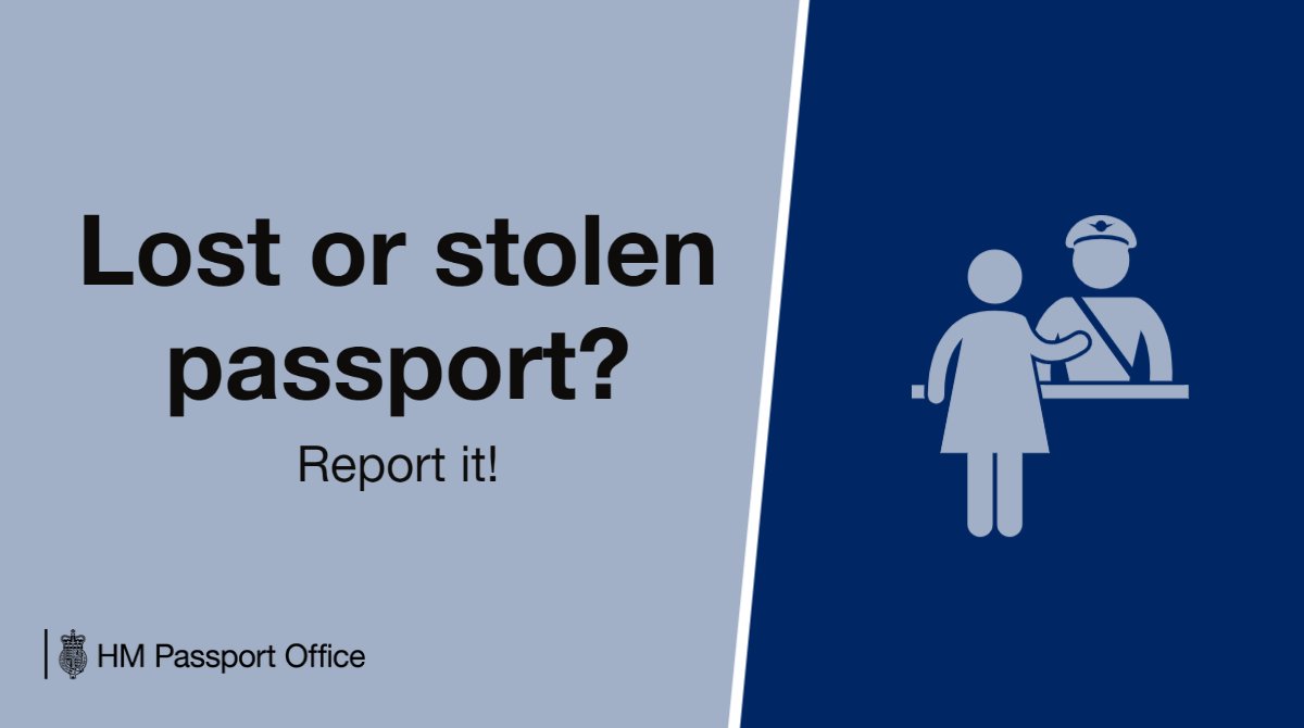 His Majesty’s Passport Office on Twitter "You must report a lost or