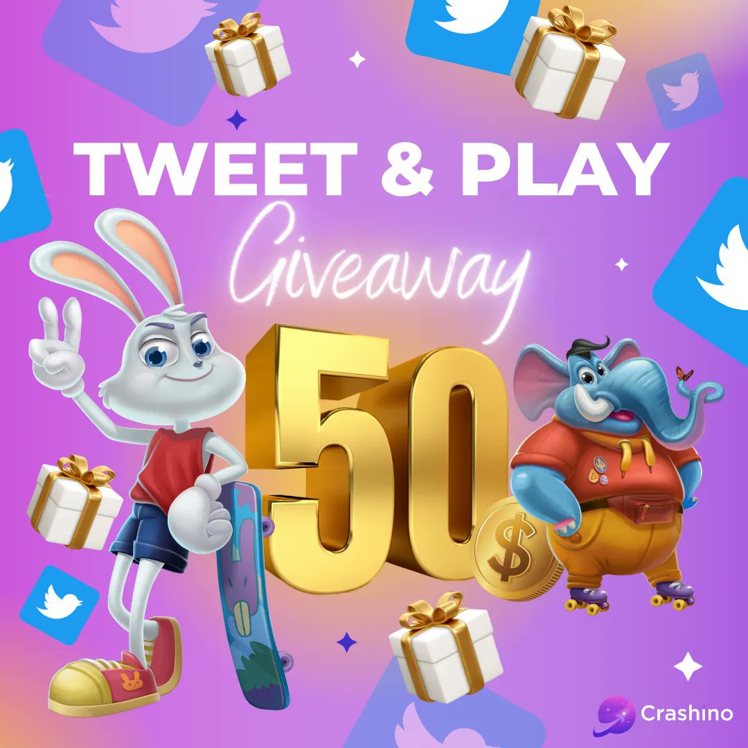 🚀🌟It is easier than ever to win 50$! Take part in our Tweet&amp;Play Giveaway and get a chance to win 🚀

1. Follow Crashino on Twitter
2. Retweet this post 🤑

As easy as that to win 50$ to play with!

#NFTs #crashinoplay #cryptocasino #cryptogames #tournament #eth #btc