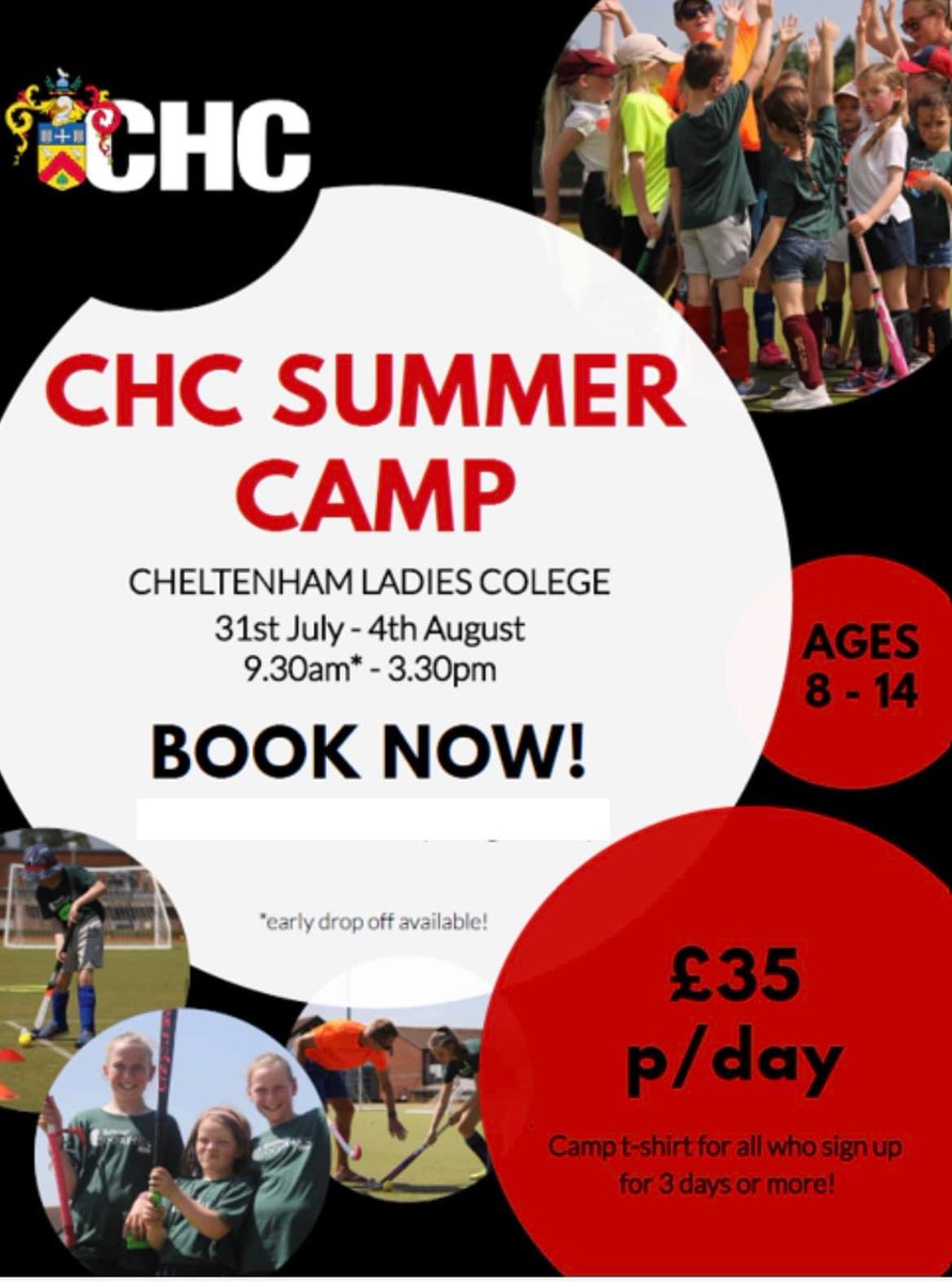 Book now for Cheltenham Hockey Club's summer camp!
📅 31 July - 4 August
⏲️09.30 - 15.30
📍CLC Health and Fitness Centre
Book online via CHC at chelthockey.org/news/camp
Places are limited so book now to avoid disappointment. Please share hockey family 🙏
#juniorhockey #hockey