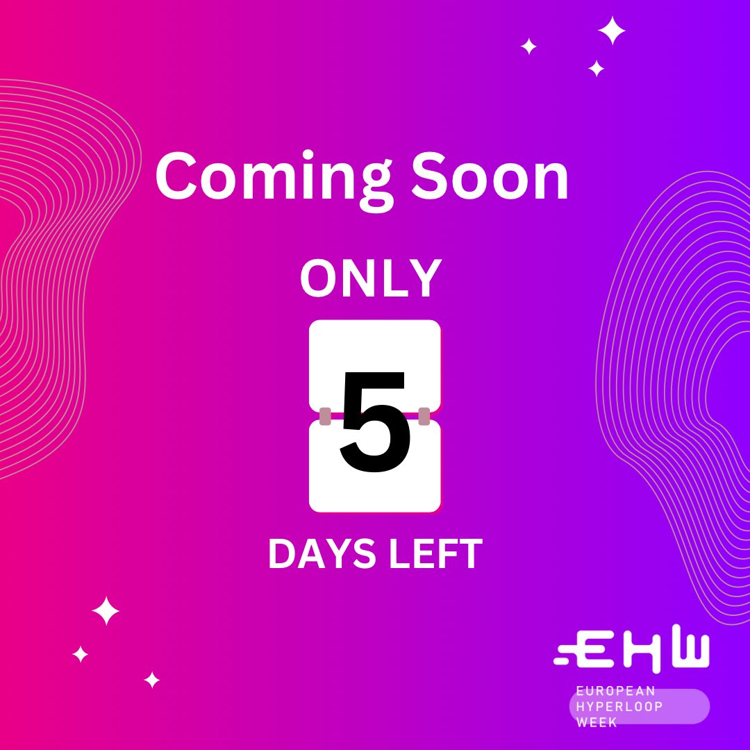 HyperloopWeek's tweet image. Getting there…
💥kick-off on Monday, 17th of July. 📆
Get ready for an amazing European Hyperloop Week 🎉
#europeanhyperloopweek #edinburgh #innovation