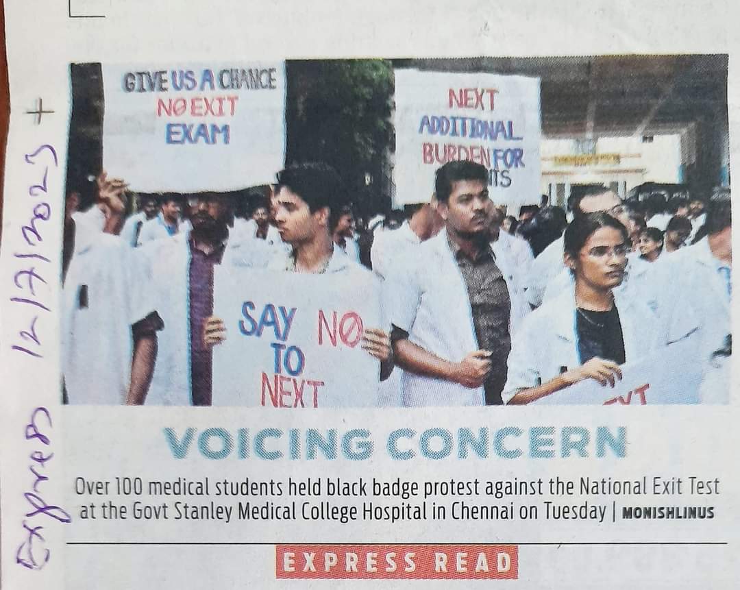 DrsenthilVa's tweet photo. TN Medicos voice out against #NEXT exam.
#tamilnadustate #SayNOtoNext https://t.co/6MojogHY4n