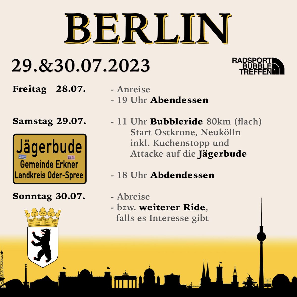 freund:innen
ich muss gar nicht viel zu dem wochenende schreiben,

jägerbude !!!

wie immer bescheid geben (via dm oder druko), wenn ihr bei einer aktivität dabei seid, für einladung in die gruppe

gerne RT 💛