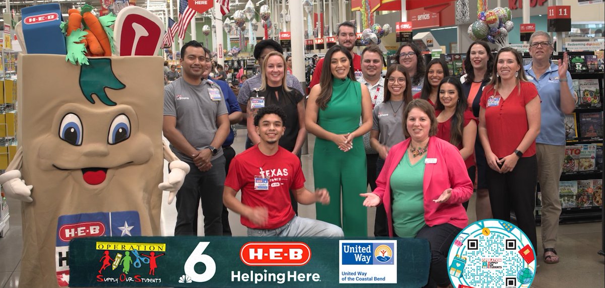 ✏ Operation Supply Our Students will help more than 22,000 local students this year. Help us reach more kids in need. 
🏬 Donate when checking out at <a href="/HEB/">H-E-B</a> 
📲 Text "SOS" to 91999
💻 Donate online at uwcb.org/sos
<a href="/KRIS6News/">KRIS 6 News</a> will be live at H-E-B stores! 📺#thankyou