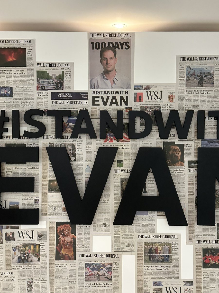 shelbyholliday's tweet photo. This new installation reminds us of all the news and events our colleague @evangershkovich has missed since he’s been wrongfully detained in Russia. 

Journalism is not a crime. Give us our colleague back. #freeevan https://t.co/LnPIBsbUDY
