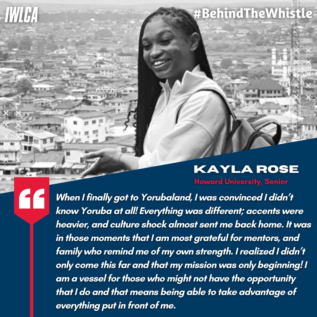Today’s #BehindTheWhistle comes from <a href="/hubisonlax/">Howard University Women’s Lacrosse</a> senior Kayla Rose! Kayla is currently experiencing a summer of a lifetime as she studies the Yoruba language at the Univ. of Ibadan in Oyo State, Nigeria! 🤩

📰 Read “A Mission Abroad” here: bit.ly/46MeiLd