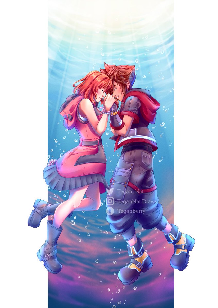 Tegan_Nat's tweet image. Had a slight delay on my #sokaiweek art so here&apos;s a throwback to an old favourite of Sora and Kairi in the meantime 😊