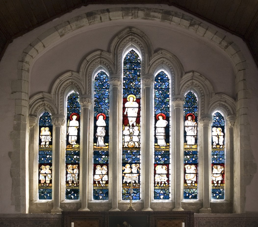 The beautiful seven-lancet window at All Saints', Ockham. It has been conjectured that the window was brought to Ockham Church from nearby Newark Priory on the dissolution in 1556. The glass is Victorian. #stainedglasssummer <a href="/CofEGuildford/">Diocese of Guildford</a>