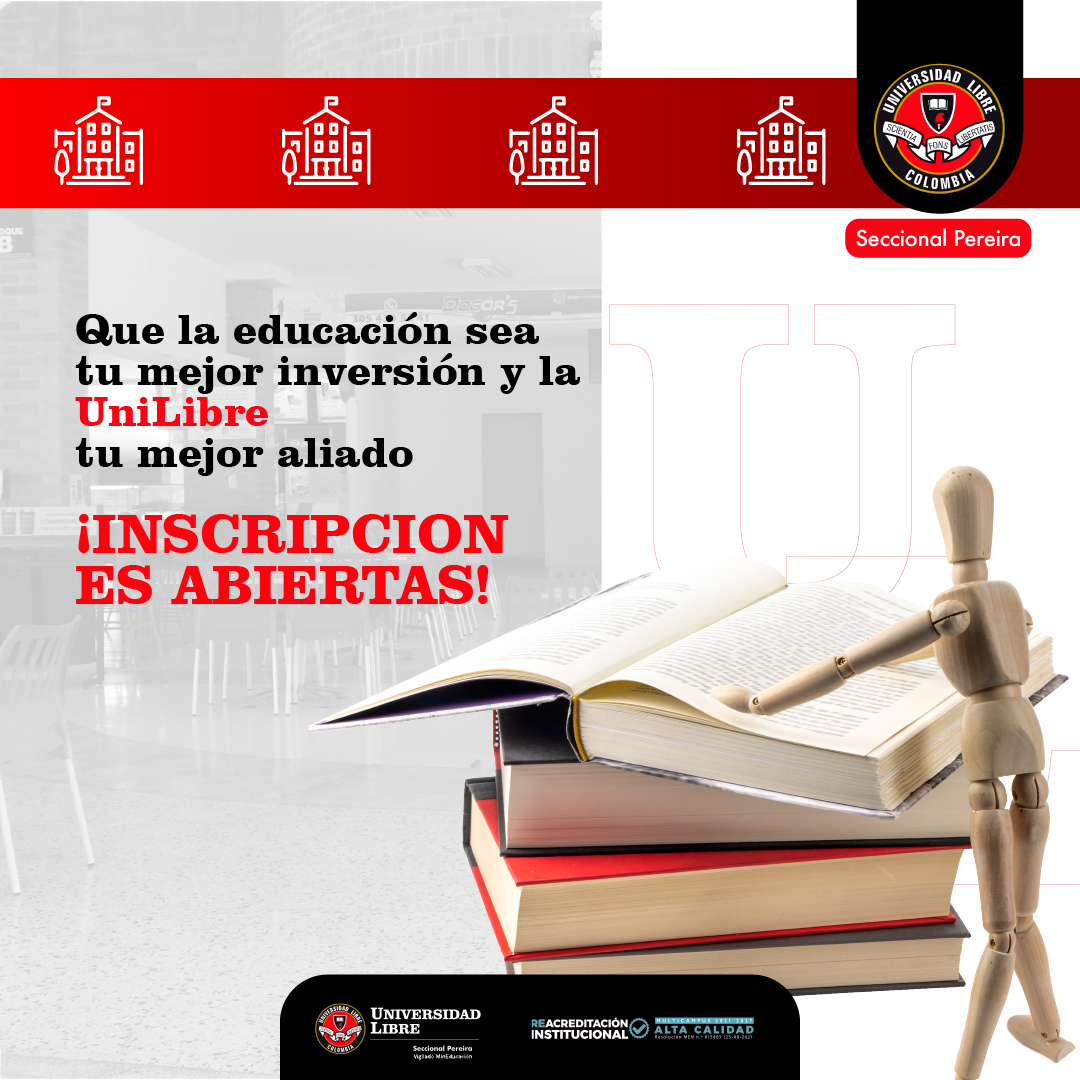 Ulibre_pereira's tweet photo. Sé un profesional del Futuro y estudia en una Universidad Acreditada en Alta Calidad
¡INSCRÍBETE YA!
Whatsapp: 📲 321 550 0499 / 321 5510157
promoción.pei@unilibre.edu.co
#SerLibreEs #unilibrepereira #universidad #educacionsuperior #profesional #Colombia https://t.co/ky3ayfHVsN